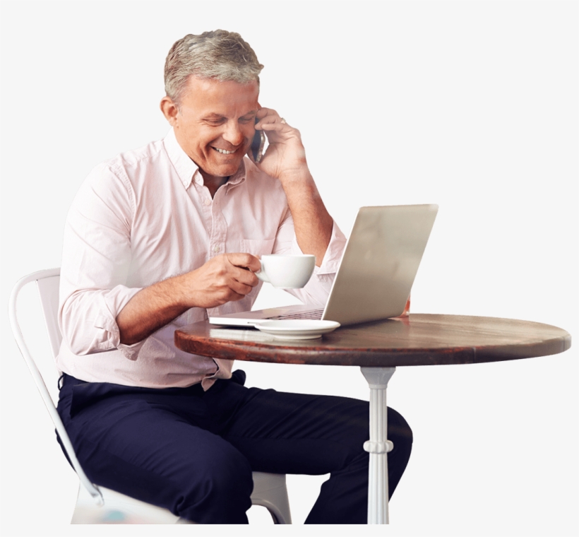 Home Banner Background Home Banner Background - Man Sitting At The Table Png, transparent png #3978597
