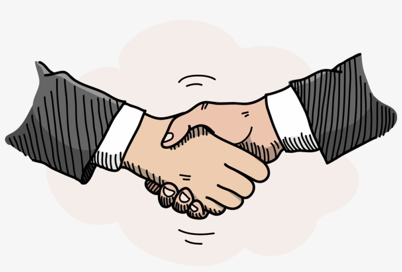 Handshake Vector Png Download - Hand Shaking Cartoon Drawing, transparent png #3979258