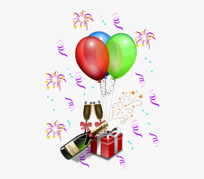 Thank You For Your Support - Champagne Happy Birthday Balloons, transparent png #3980000