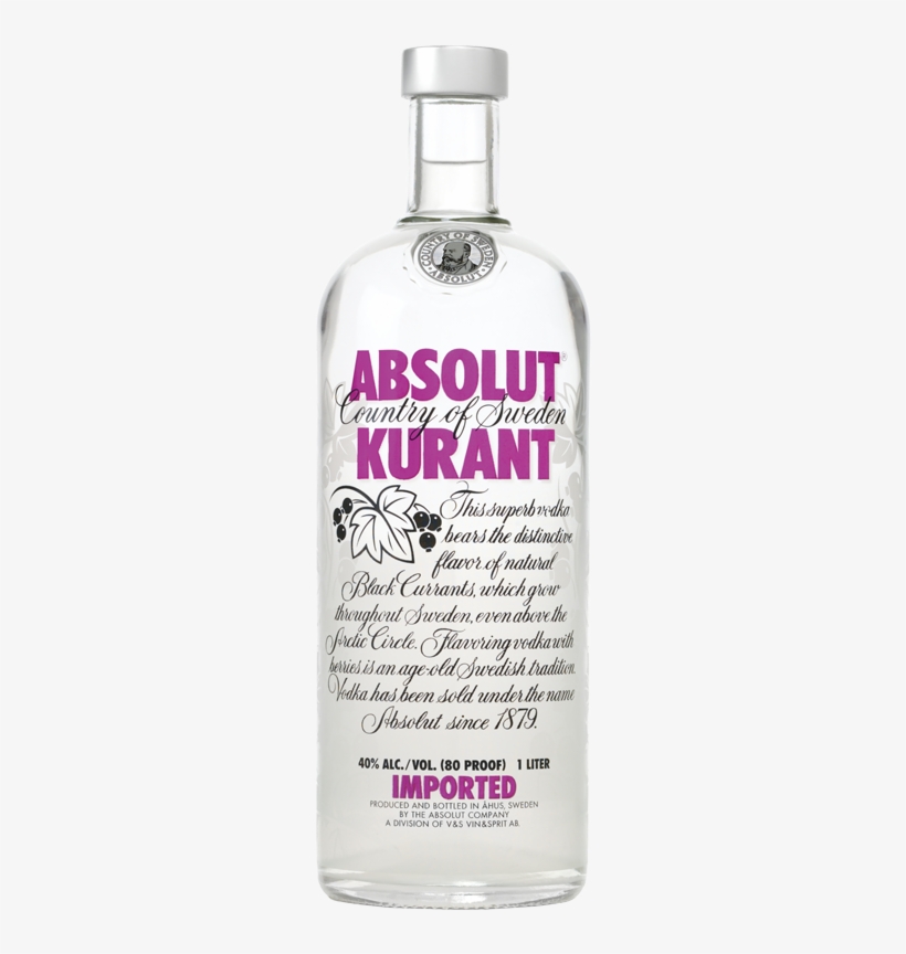 Absolut Kurant - Absolut Kurant Vodka - 750 Ml, transparent png #3980039