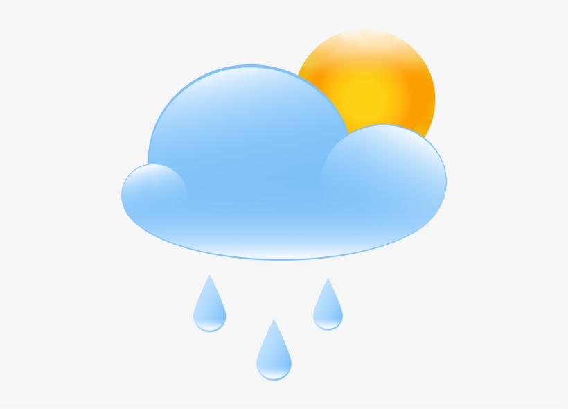 Free Png Partly Cloudy With Sun And Rain Weather Icon - Sun Rain Png, transparent png #3980043