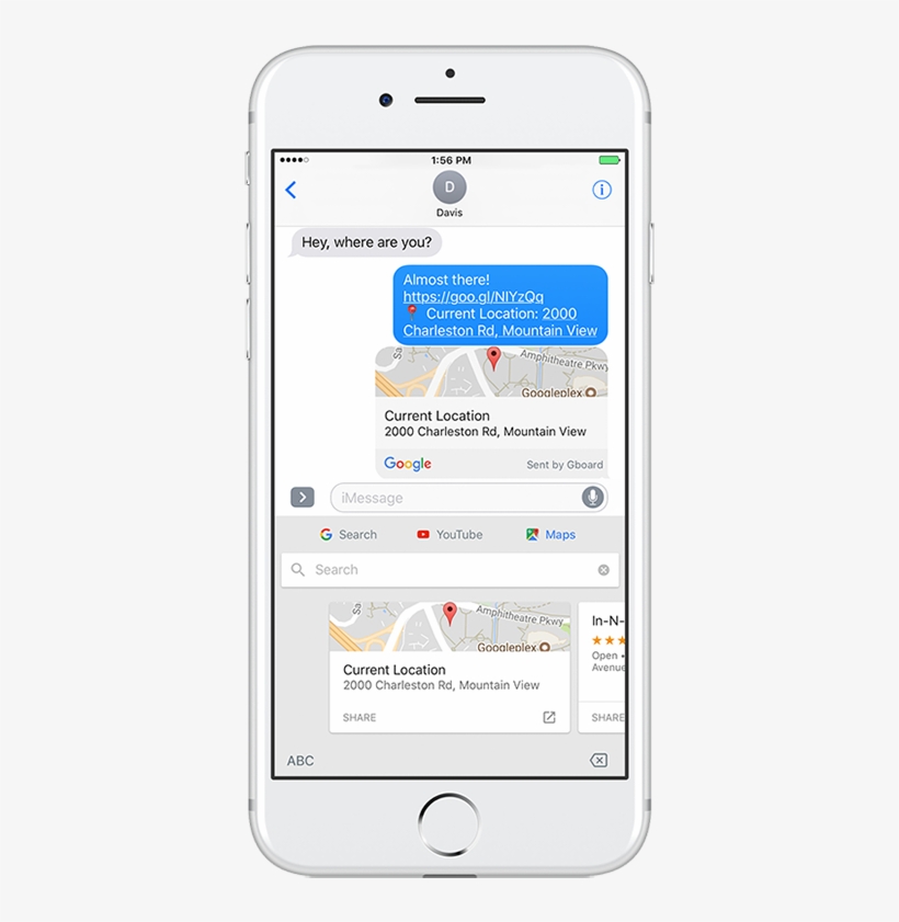 Gboard Updates For Iphone Adds Maps And Youtube, Improved - Iphone, transparent png #3980245