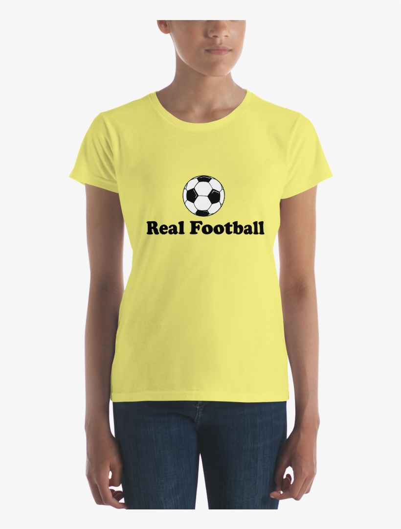 Women's Real Football Short Sleeve T-shirt - T-shirt, transparent png #3980577