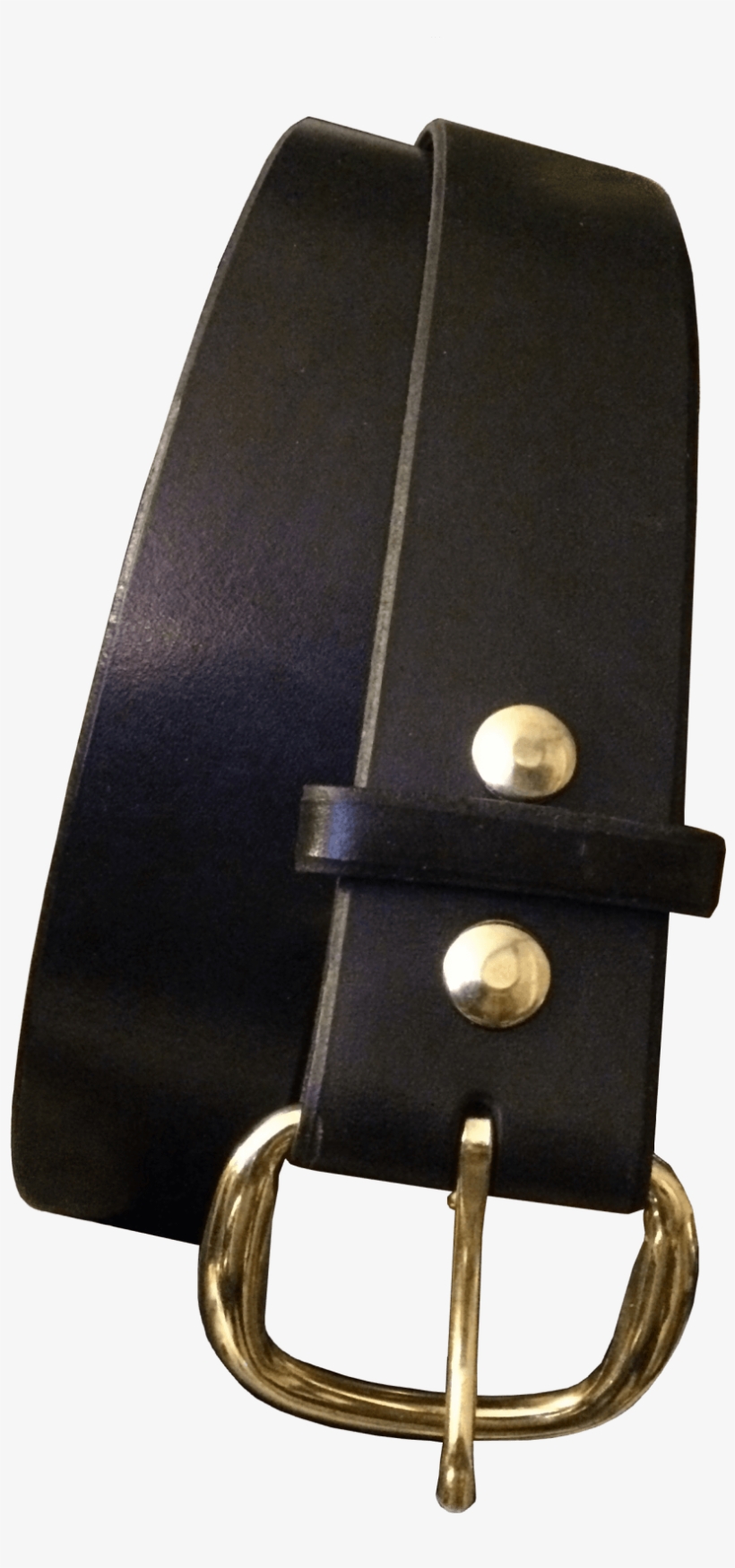 Plain Black Handcrafted Leather Belt - Buckle, transparent png #3981078