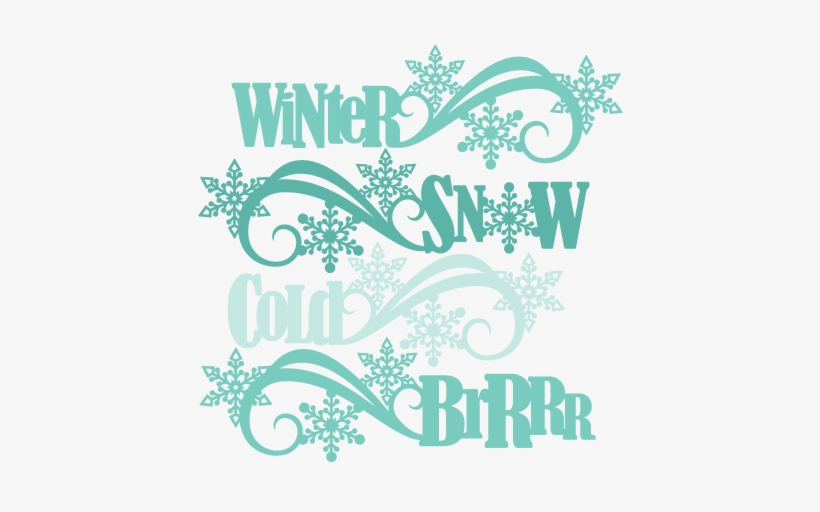 Winter Word Titles Svg Scrapbook Cut File Cute Clipart, transparent png #3981863