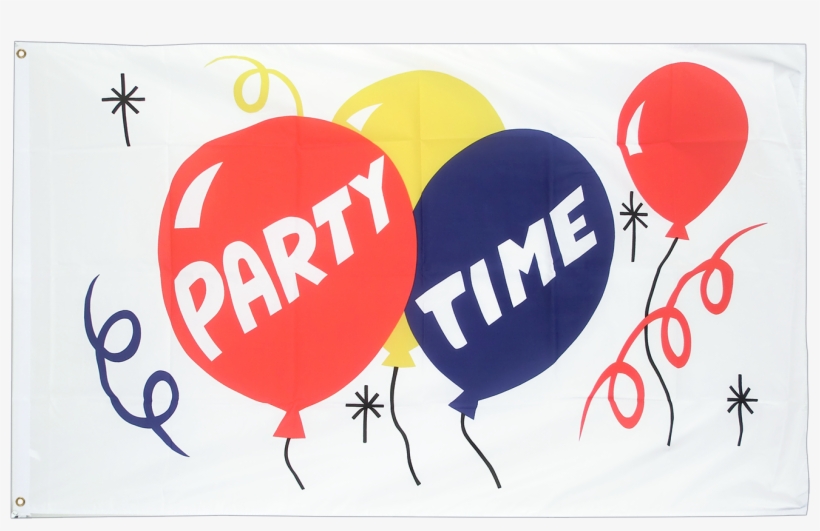 Ft Flag - Large Party Time Flag - 5x8 Ft, transparent png #3982003