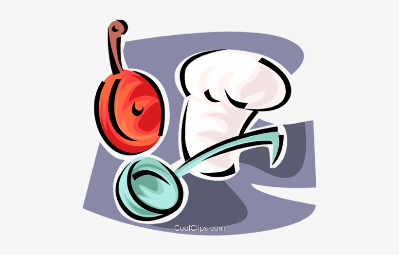 Soup Ladle, Frying Pan With A Chef's Hat Royalty Free - Cooking Hats, transparent png #3982066