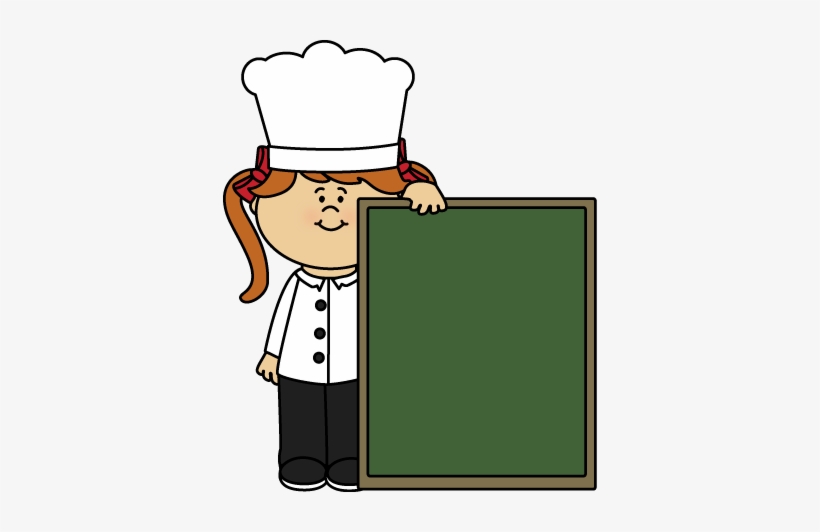 Chef And Chalkboard Clip Art - Cartoon, transparent png #3982119