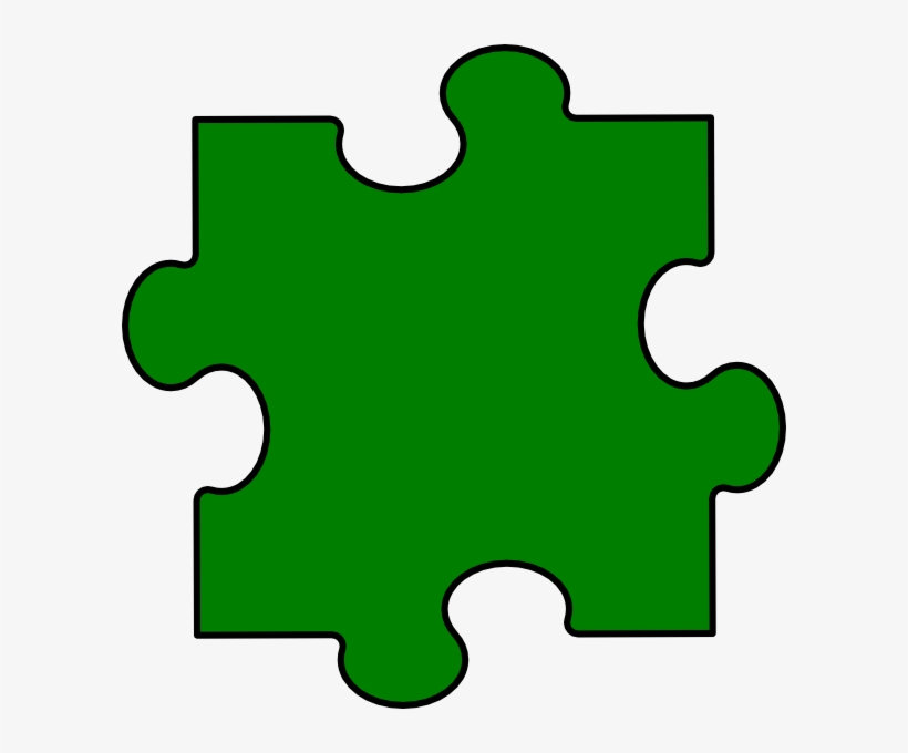 Green Puzzle Piece Clip Art - Clip Art, transparent png #3982712