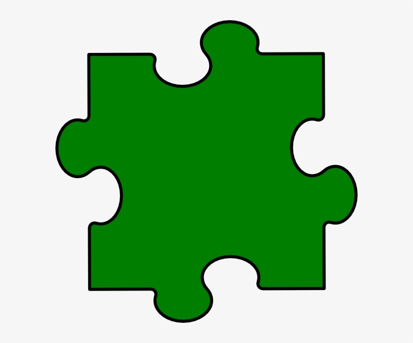 Green Puzzle Piece Clip Art - Clip Art, transparent png #3982712