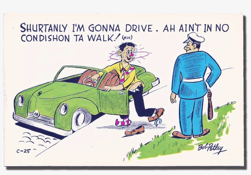 Drunk Driving Post Card - Vintage Car, transparent png #3983201