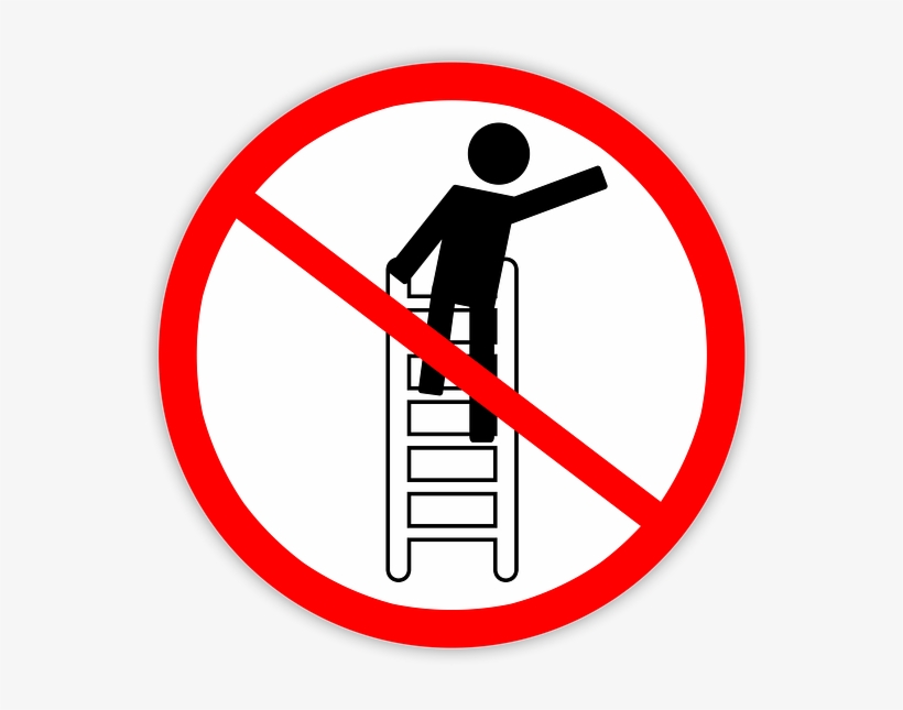 Ladder-510578 - Do Not Climb Ladder Sign, transparent png #3983650