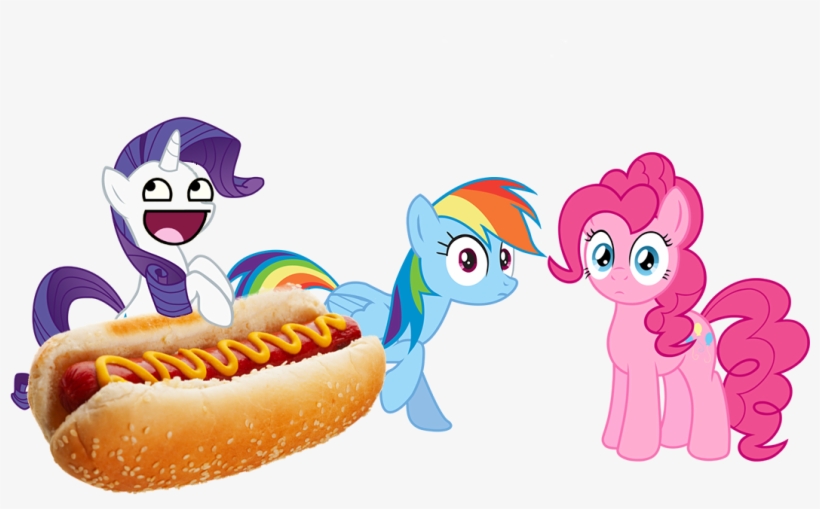 Awesome Face, Hot Dog, Photoshop, Pinkie Pie, Rainbow - Alimentos Calientes, transparent png #3984078