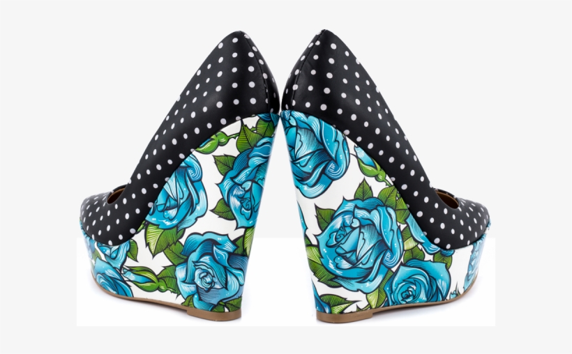 Black And White Polka Dots Floral Heels Platform Closed - Taylorsays Bonafide Black Pumps, transparent png #3984140