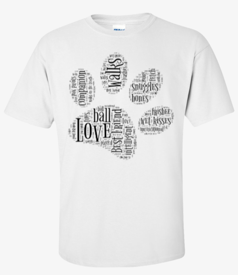 Black Paw Print Word Cloud Ultra Cotton T-shirt - Vet Word Cloud Shirt Design, transparent png #3984338