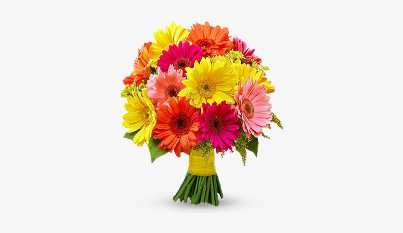Beautiful-flowers - Bouquet De Fleurs Gerbera, transparent png #3984345