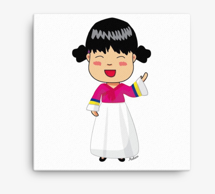 Canvas Art Print Of Korean Girl By Artist Mahieu - Kaffeetasse Mit Koreaner Chibi Durch Mahieu, transparent png #3984857