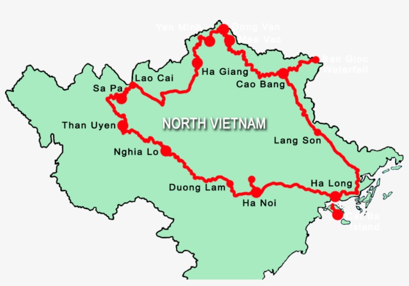 North Vienam Trip Map - North Vietnam Tourist Map, transparent png #3985102
