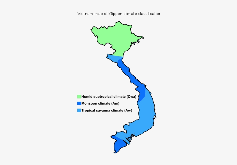 Vietnam Map Of Köppen Climate Classification - Koppen Climate Classification Vietnam, transparent png #3985160