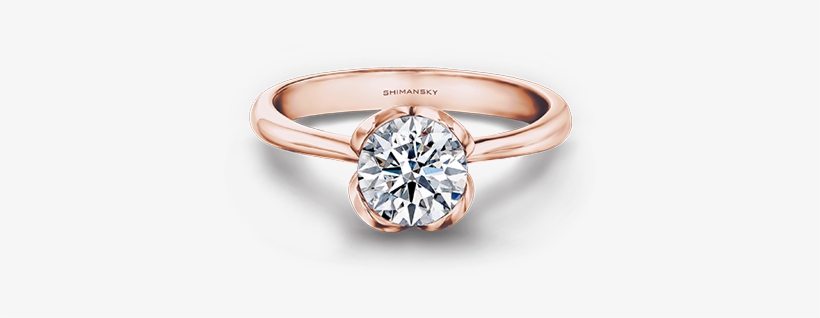 Shimansky Rose Gold Diamond Rings - Rose Gold Ring Png, transparent png #3986293