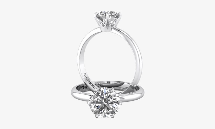 White Gold Engagement Rings - Tiffany Ring 6 Prong, transparent png #3986514