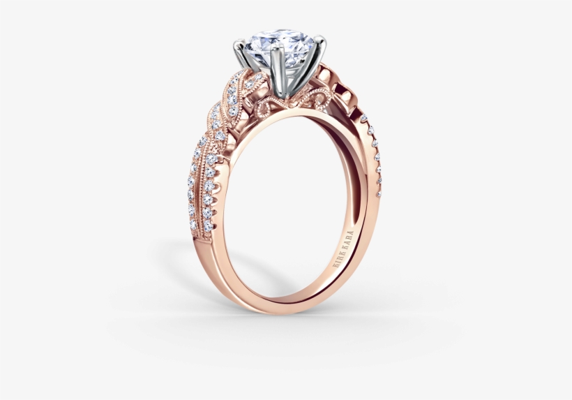 Pirouetta 18k Rose Gold Engagement Ring - Kirk Kara Engagement Ring Pirouetta, transparent png #3986571