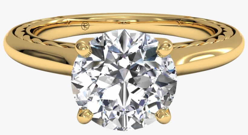 M1r2828c Me Tableview Gold Wd - Solitaire Diamond Braided Engagement Ring - In 18kt, transparent png #3986671