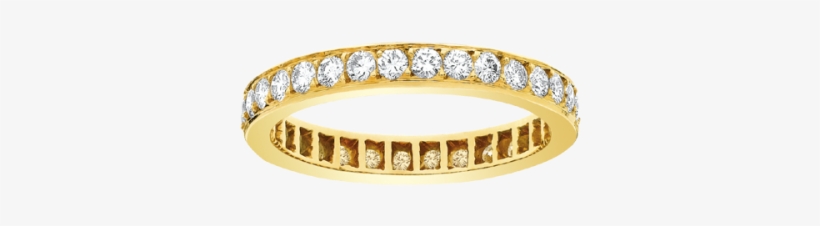 Yellow Gold Wedding Ring In Diamonds - Bangle, transparent png #3986817