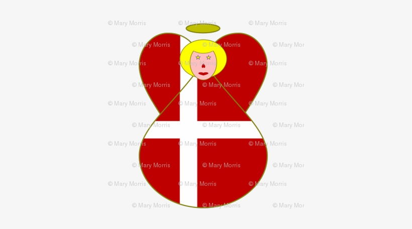 Danish Flag Angel - Danish Flag Angel Blonde Hair Shower Curtain, transparent png #3986843