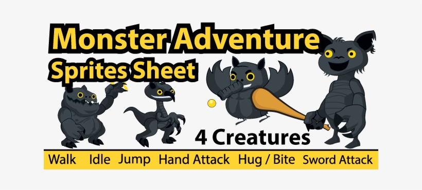 Monster Adventure Sprites Sheet - Chupamobile Ltd., transparent png #3986936