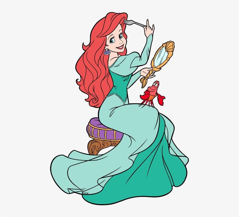 Ariel Combing Her Hair With A Fork, transparent png #3987012