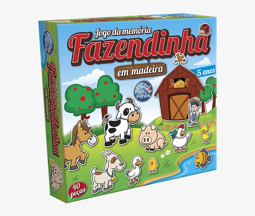Memória Fazendinha - 40 Pçs - Pais E Filhos, transparent png #3987714