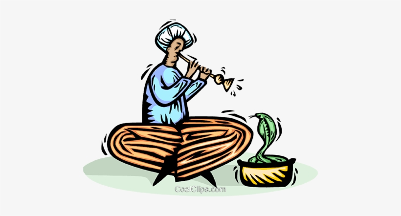 Snake Charmer Royalty Free Vector Clip Art Illustration - Cobra Flute, transparent png #3987718