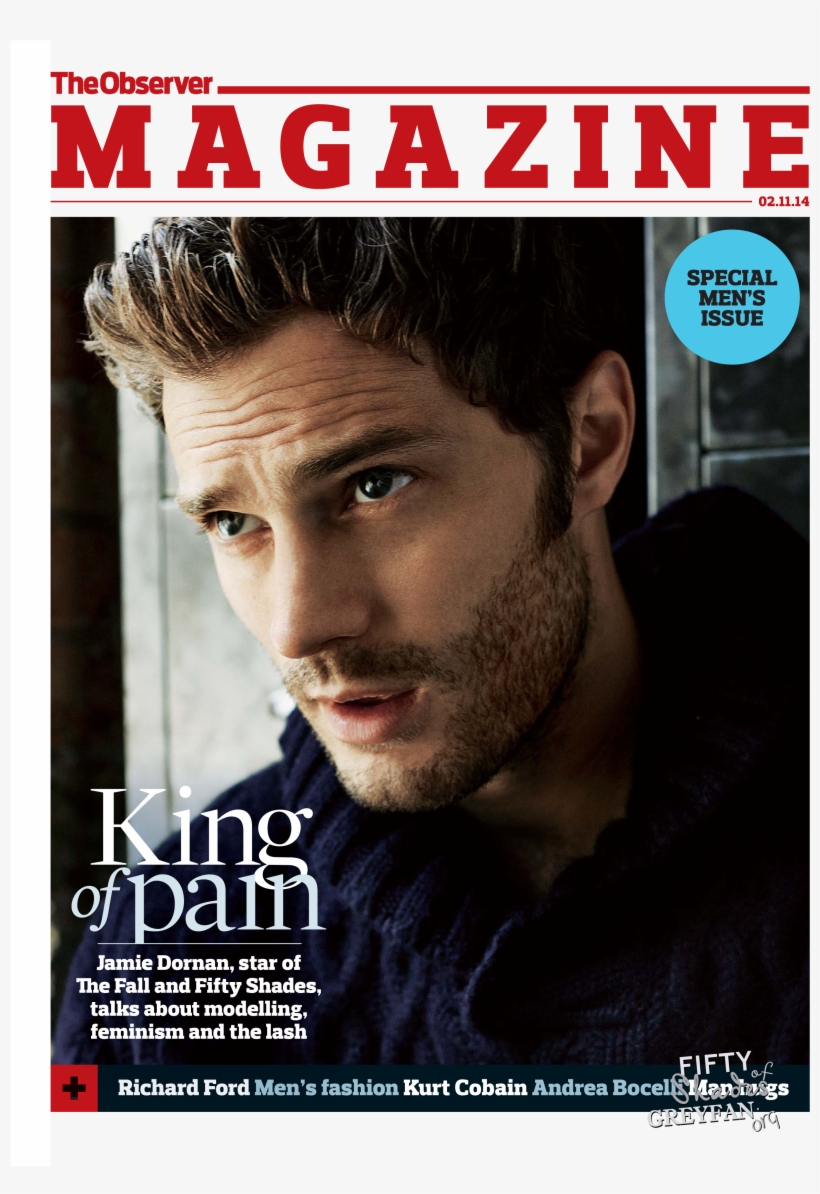 Jamie Dornan 50 Sombras The Observer Scan Portada - Observer Magazine Front Cover, transparent png #3988583