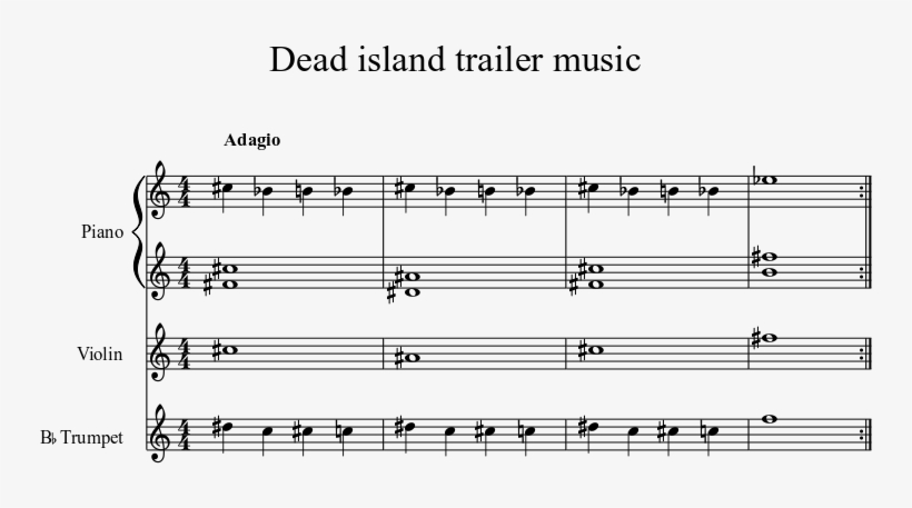 Dead Island Trailer Music Sheet Music 1 Of 1 Pages - Da Pacem Domine Canon, transparent png #3989575