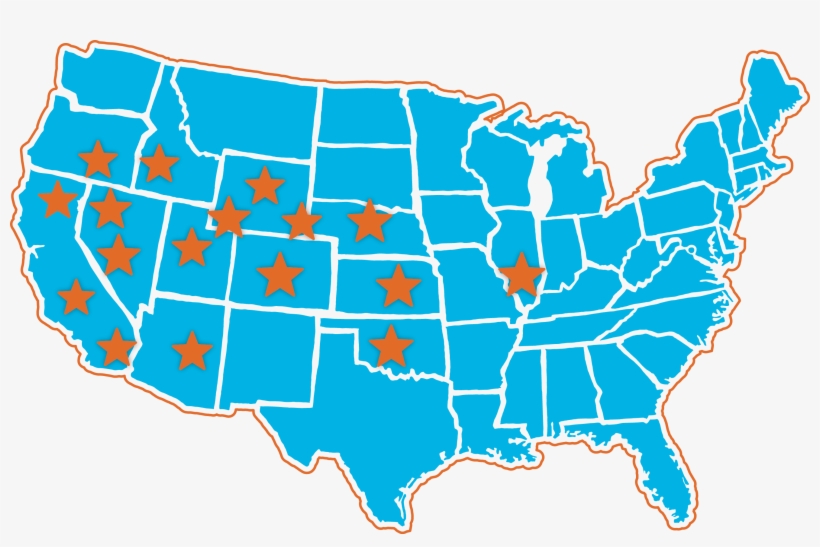 Blue Map Of The Continental U - Film Censorship In America: A State-by-state History, transparent png #3990265