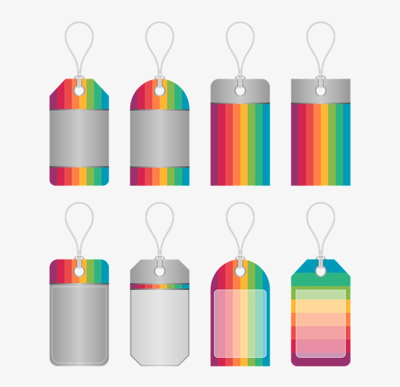 Price Tags, Ribbon, Colorful, Rainbow, Design - Cinta Precio Png, transparent png #3990654