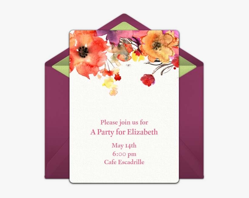 Bright Flowers Online Invitation - Party, transparent png #3991420