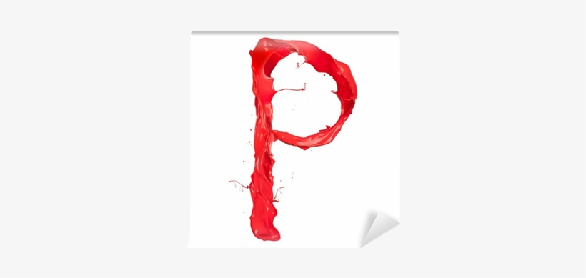 Red Paint Splash Letter "p" Isolated On White Background - Paint, transparent png #3992335