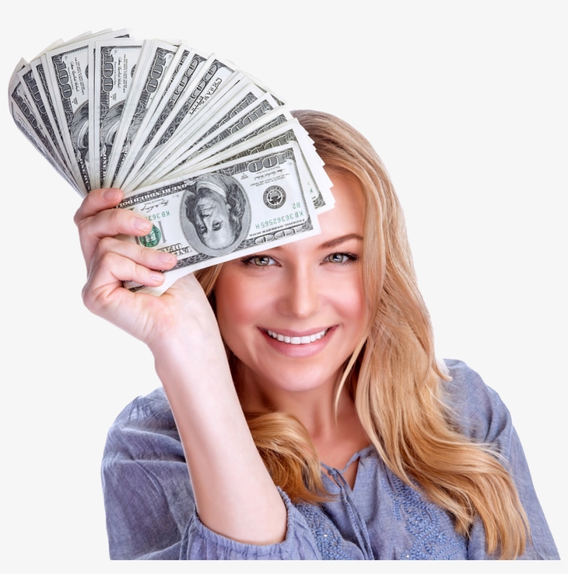 Check Cashing Money Services - Woman With Money Png, transparent png #3995037