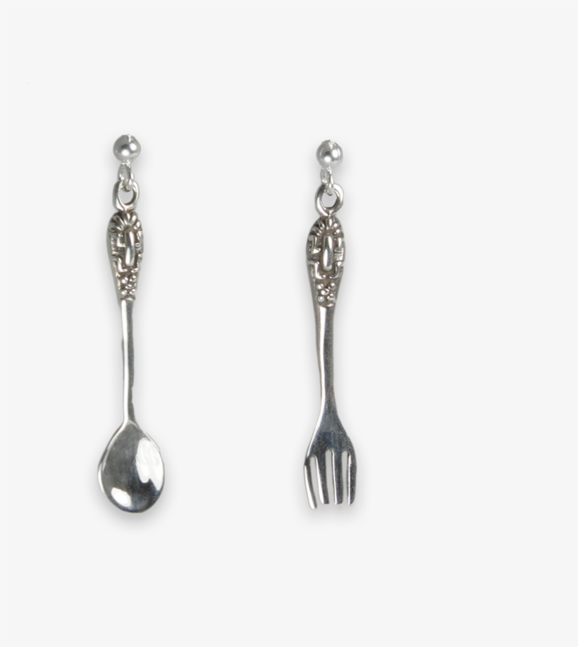 Sterling Silver Spoon & Fork Earrings - Earrings, transparent png #3995549
