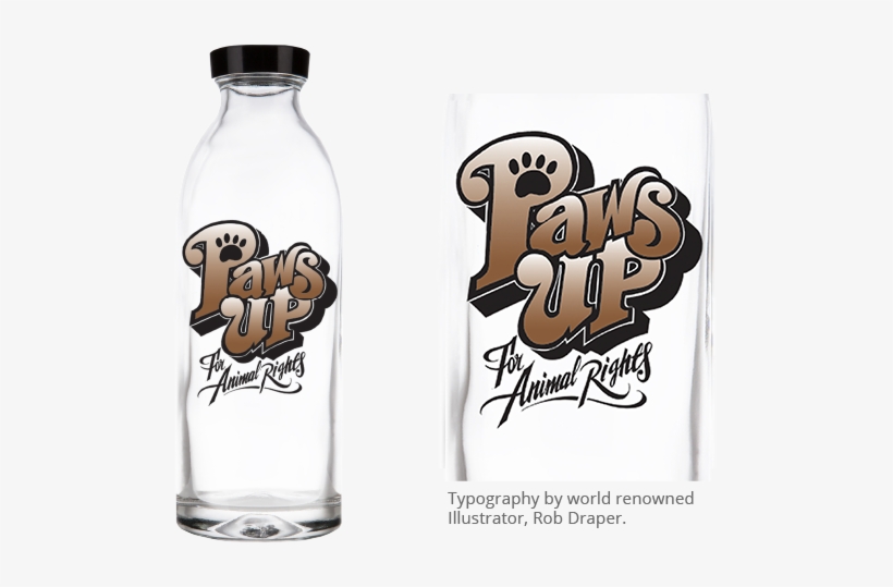 Glass Bottle - $12 - - Paws Up Reusable Glass Water Bottle By Faucet Face,, transparent png #3996397