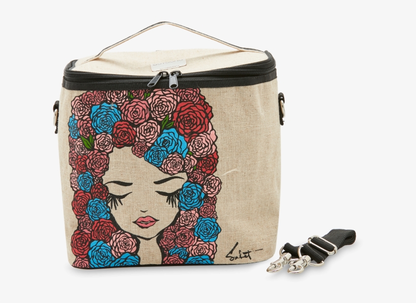 Black Pop Roses Lunch Cooler Bag - Soyoung Pixopop Roses Large Cooler Bag Red, transparent png #3996605