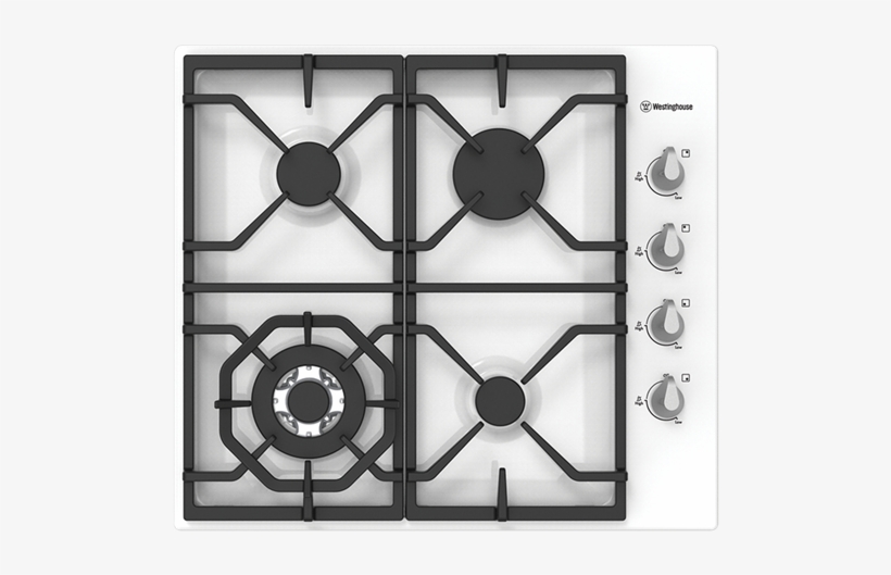 60cm White Enamel Gas Cooktop With Wok & Cast Trivets - Westinghouse Whg645wa 60cm Natural Gas Cooktop, transparent png #3997023