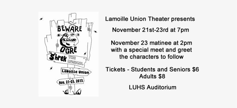 Shrek - Lamoille Union High School, transparent png #3997338