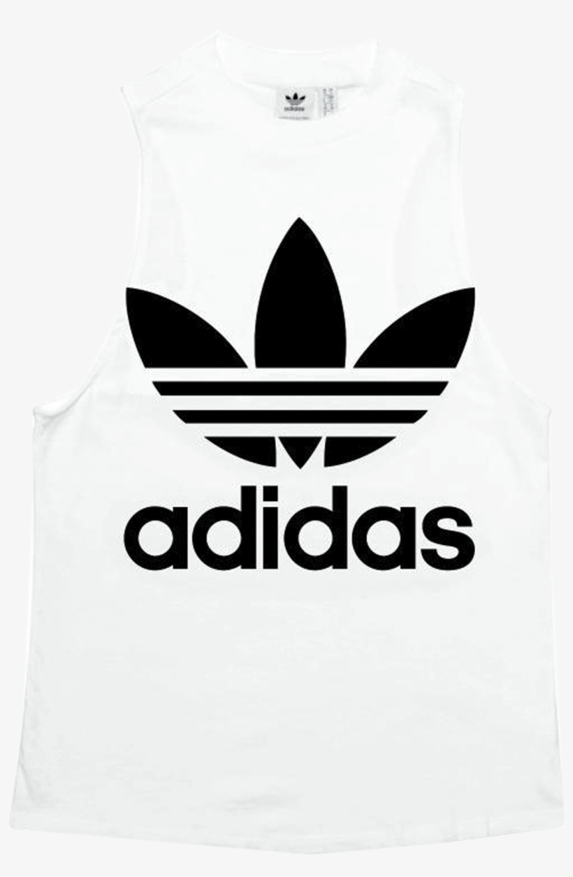 Trefoil Tank White/black - Adidas Originals, transparent png #3997518