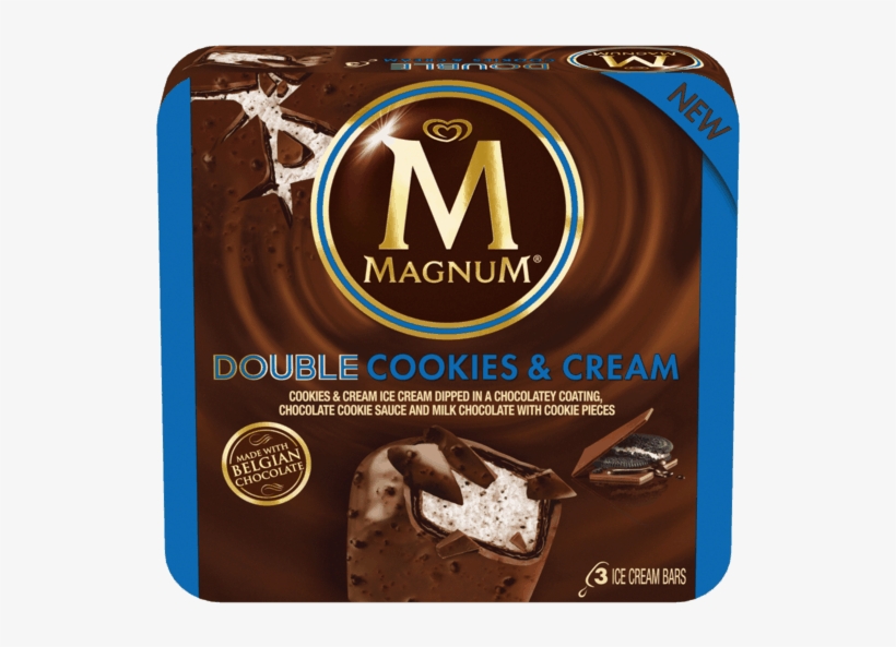 75 For Magnum® Ice Cream Bars - Magnum Double Cookies And Cream, transparent png #3997795