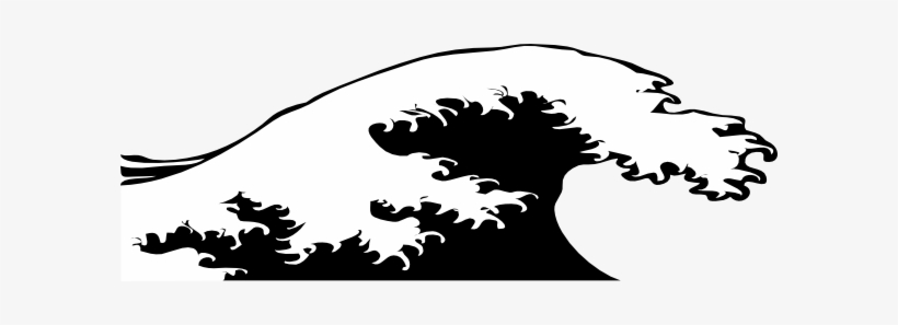 Wave Crashing Black And White Clip Art At Clker - Wave Png Black And White, transparent png #3999378