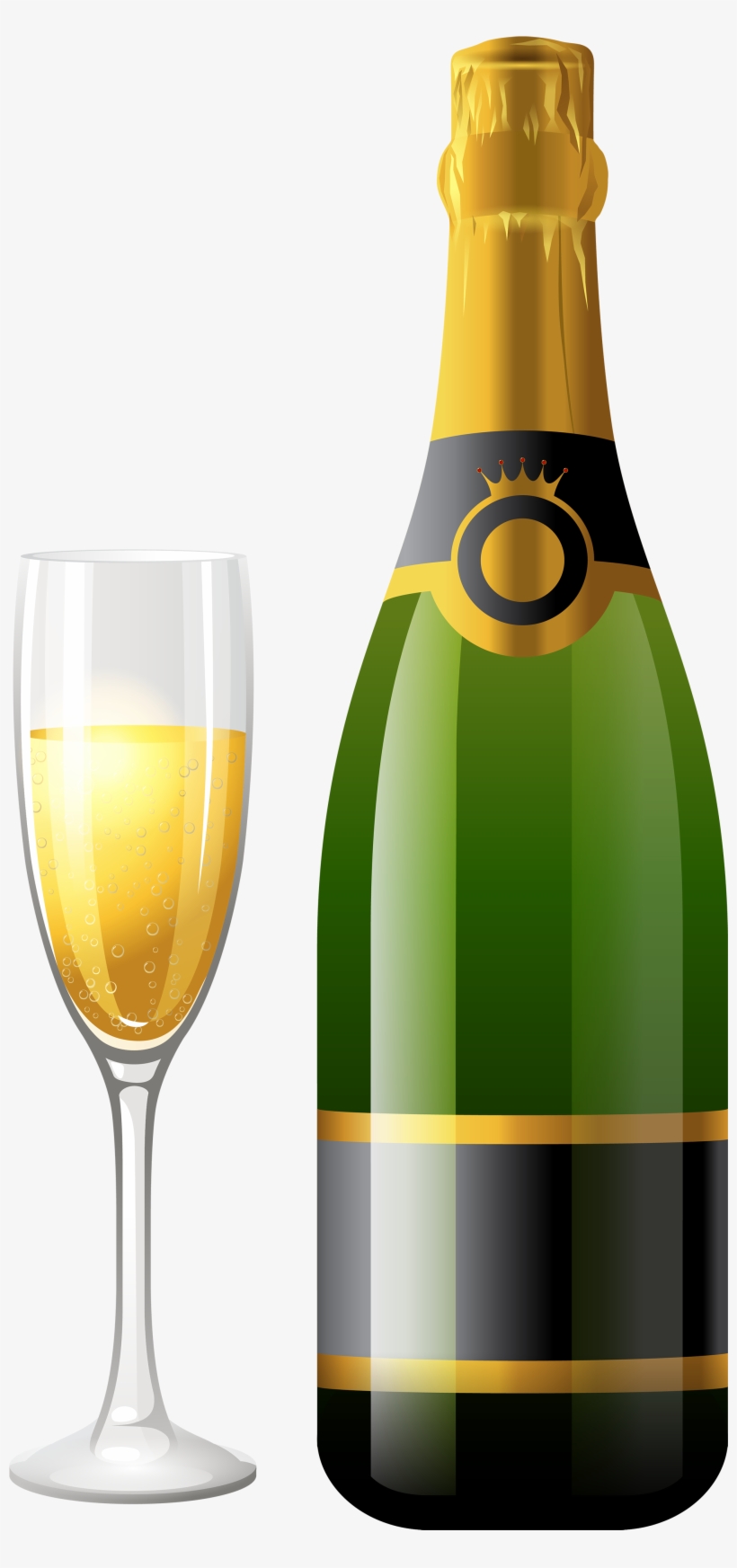 Champagne Bottle With Glass Png Clipart - Chapgne Png, transparent png #40084