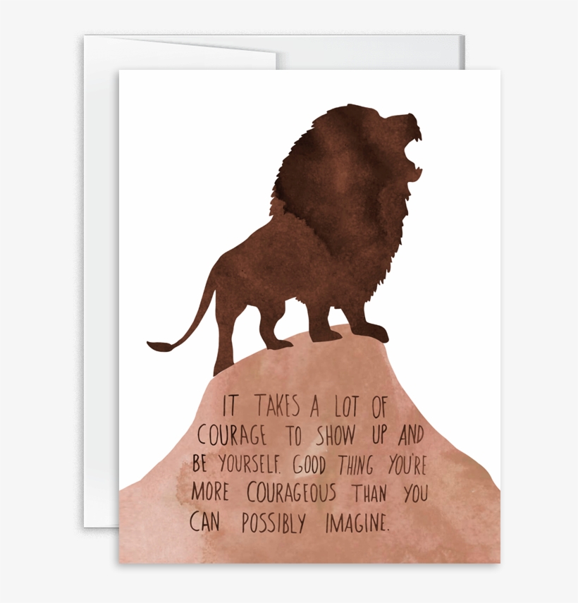 Courageous Lion Card [product Type] - Lion, transparent png #40526